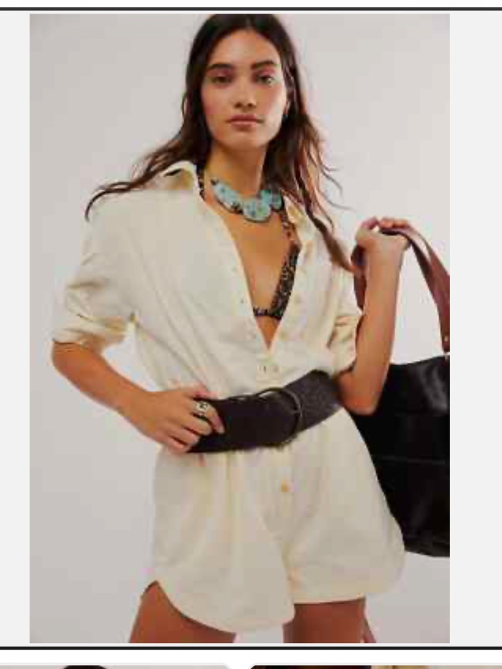 Free People Oxford romper resort wear cover up casual never worn